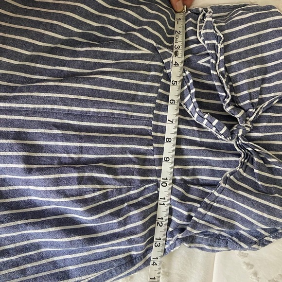 Lavender fields blue white spaghetti strap romper flared legs small - Picture 9 of 12